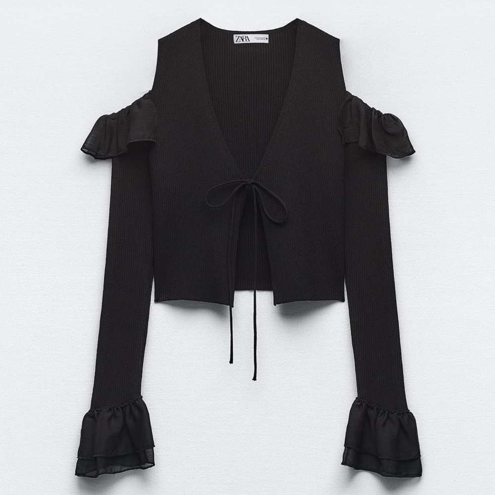 Zara ruffle knit top - Picture 4 of 11